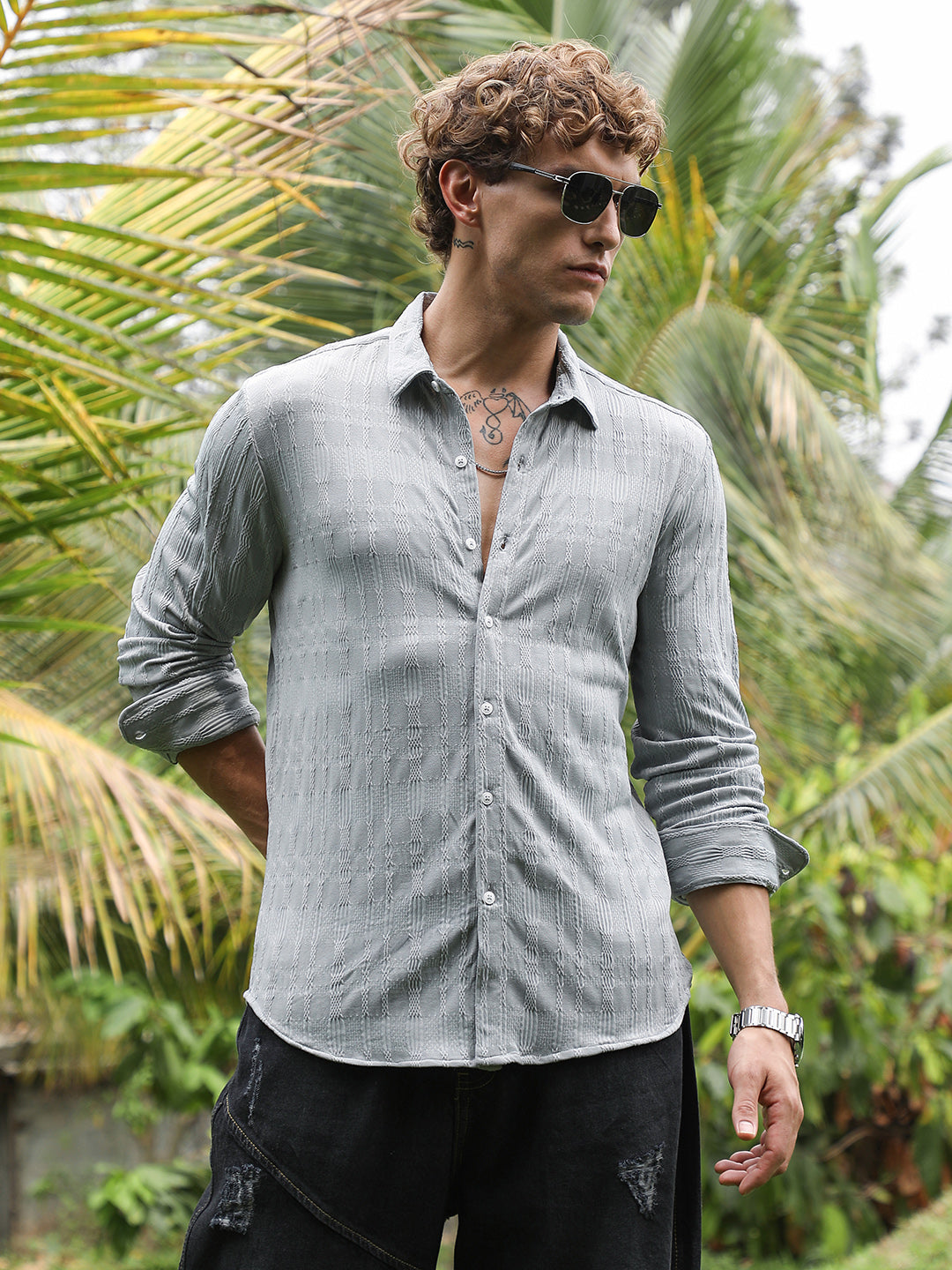 Campus Sutra Braided-Knot Tactile Shirt