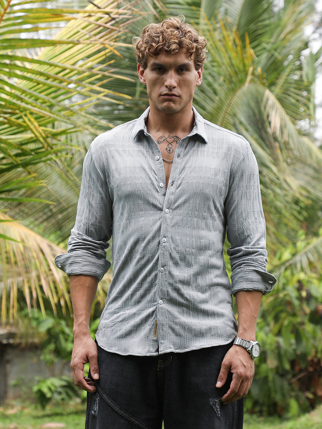 Campus Sutra Braided-Knot Tactile Shirt