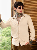 Campus Sutra Cube-Textured Shirt