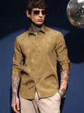 Campus Sutra Lotus-Texture Shirt
