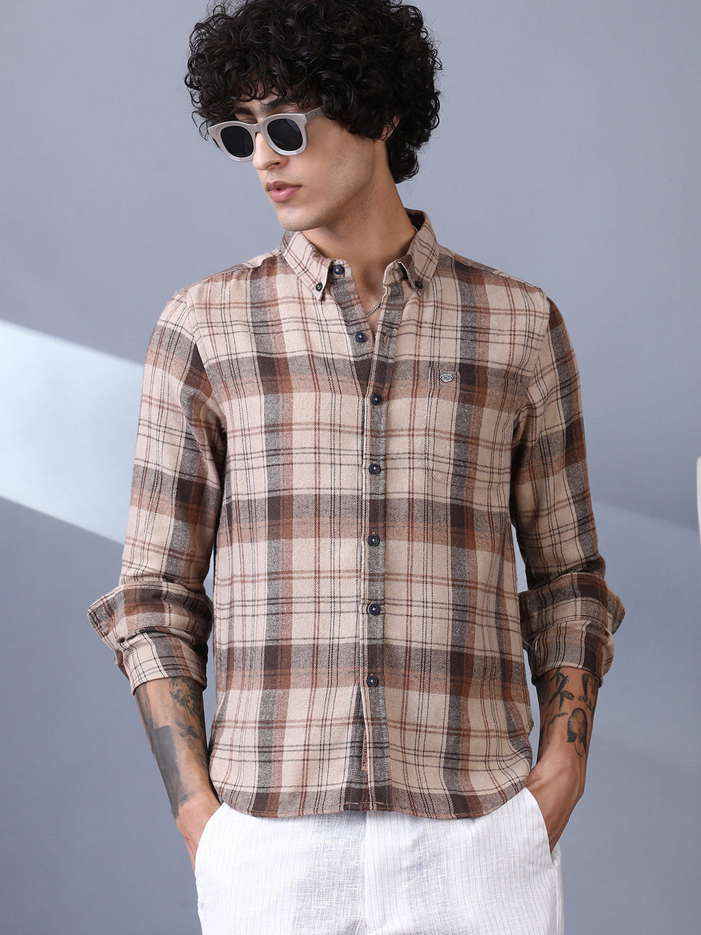 Campus Sutra Tartan Regular Shirt