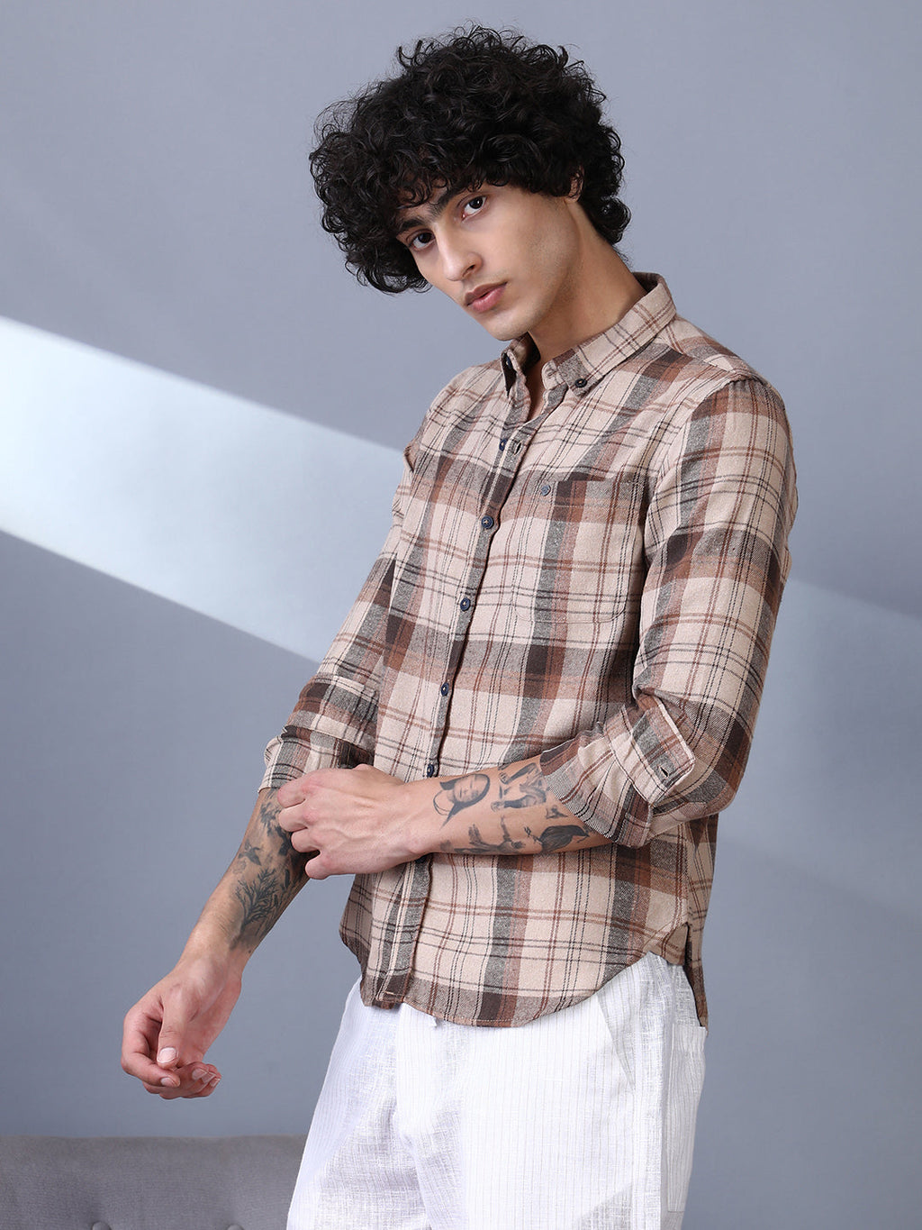 Campus Sutra Tartan Regular Shirt