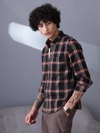 Campus Sutra Shadow-Graph Regular Shirt