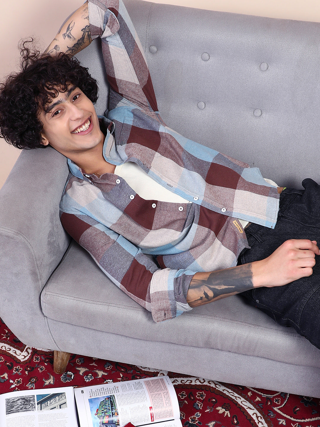Campus Sutra Buffalo-Block Regular Shirt