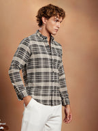 Campus Sutra Static-Check Regular Shirt