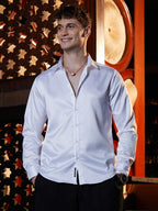Campus Sutra Solid Satin Shirt