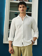 Campus Sutra Weave-Tactile Shirt