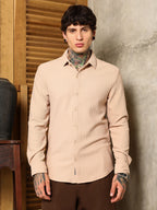 Campus Sutra Chevron-Panel Tactile Shirt