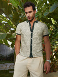 Campus Sutra Geometrix-Knit Polo Shirt