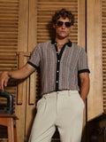 Campus Sutra Slim Fit Striped Polo Collar Shirt