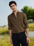 Campus Sutra Solid Regular Shirt