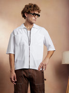 Campus Sutra Waffle-Utility Oversized Shirt