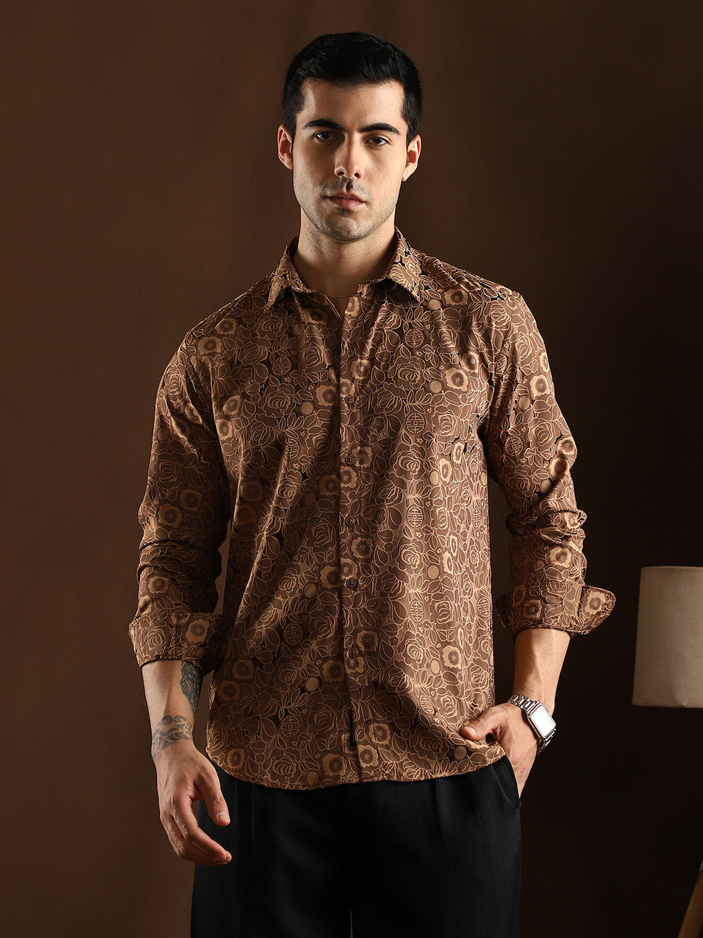Campus Sutra Electric-Roses Shirt