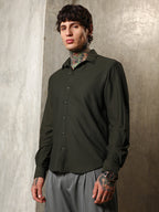 Campus Sutra Gridveil-Tactile Shirt