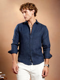 Campus Sutra Grid-Weave Regular Shirt