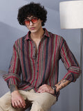 Campus Sutra Multitrack-Striped Woven Shirt
