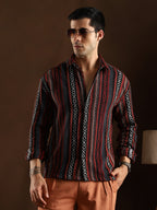 Campus Sutra Folk-Weave Shirt