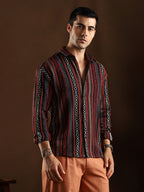 Campus Sutra Folk-Weave Shirt