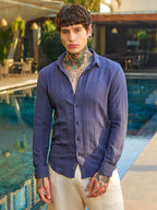 Campus Sutra Parallel-Check Tactile Shirt