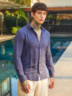 Campus Sutra Parallel-Check Tactile Shirt