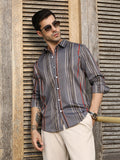 Campus Sutra Artistic-Stripe Shirt