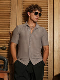 Campus Sutra Cross-Stitch Stripe Knit Shirt