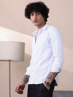 Campus Sutra Unbalanced-Ridge Relaxed Shirt