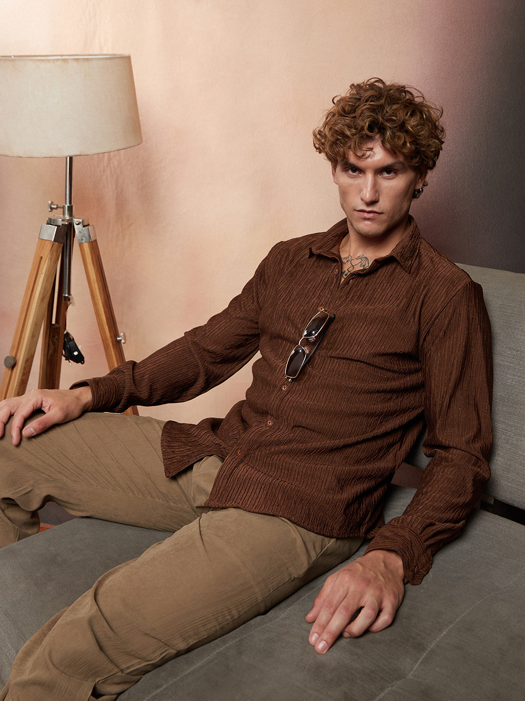 Campus Sutra Trough-Crease Shirt
