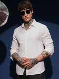 Campus Sutra Embossed Geometric Shirt