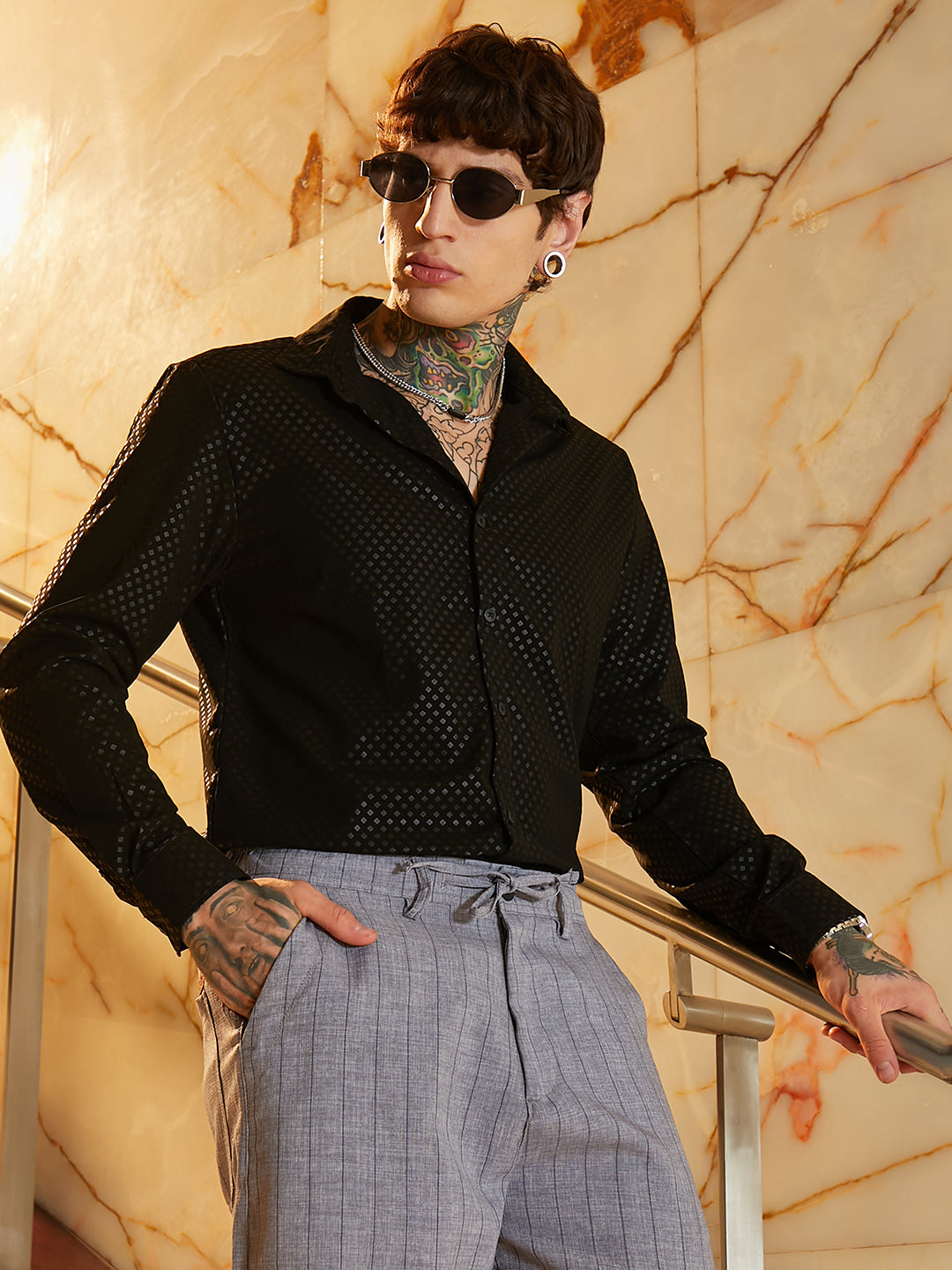 Campus Sutra Shard Imprint Shirt