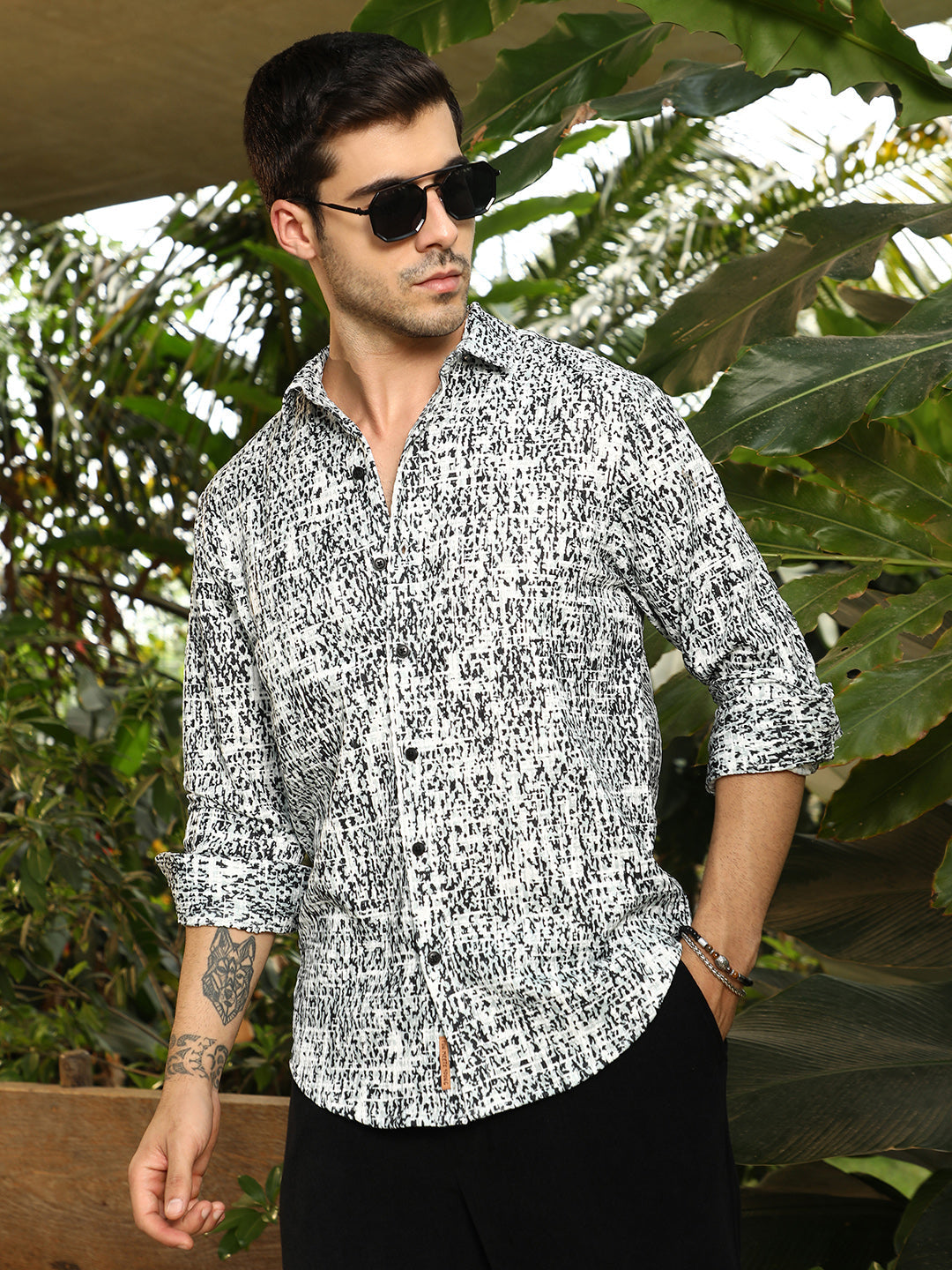 Campus Sutra Static-Imprint Shirt