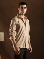Campus Sutra Rhythm-Weave Shirt