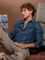 Campus Sutra Ribbed-Corduroy Shirt