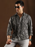 Campus Sutra Distortion-Weave Shirt