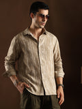 Campus Sutra Distortion-Weave Shirt