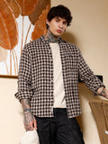 Campus Sutra Hazy-Geometric Jacquard Shirt