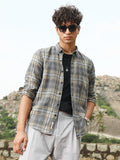 Campus Sutra Tartan-Woven Regular Shirt