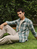 Campus Sutra Button-Down Ombre-Plaid Shirt