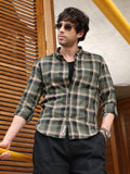 Campus Sutra Button-Down Shadow-Plaid Shirt