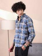 Campus Sutra Faded-Plaid Regular Shirt