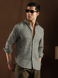 Campus Sutra Motif-Block Regular Shirt