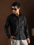 Campus Sutra Foliage-Jaquard Shirt