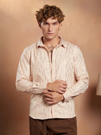 Campus Sutra Metallic-Vined Shirt