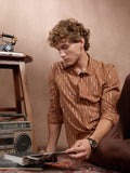 Campus Sutra Metallic-Vined Shirt