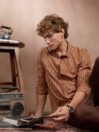 Campus Sutra Metallic-Vined Shirt