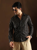 Campus Sutra Metallic-Vined Shirt