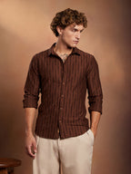 Campus Sutra Tassel-Weave Shirt