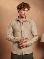 Campus Sutra Tassel-Weave Shirt