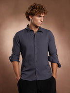 Campus Sutra Pinstripe-Tactile Shirt