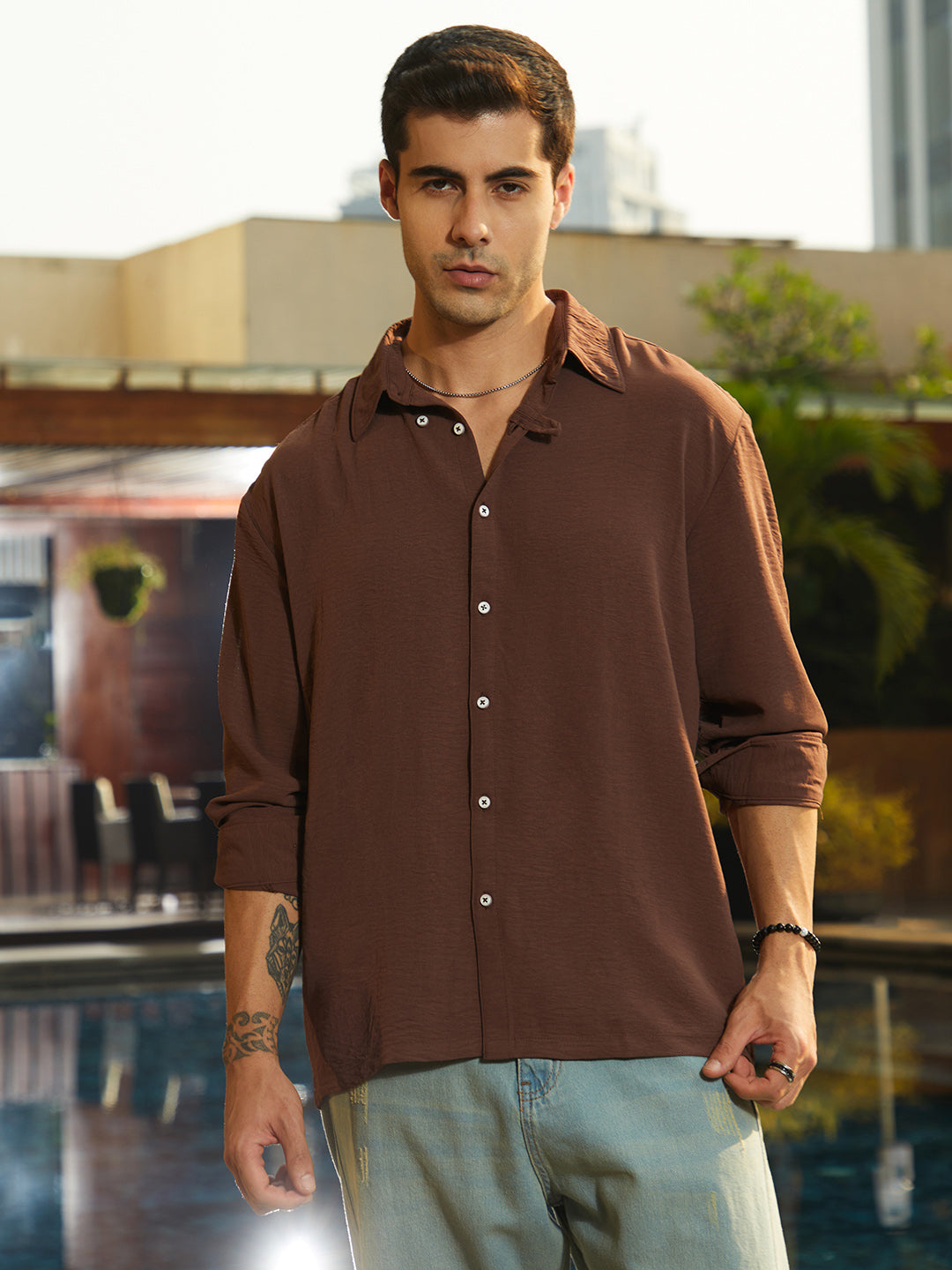 Campus Sutra Breezy Wrinked Shirt